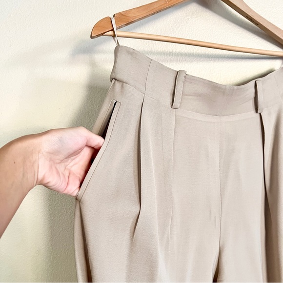 Vintage CELINE 100% Wool Double Breasted Blazer + Wide Leg Pants SET in Beige - Picture 12 of 15